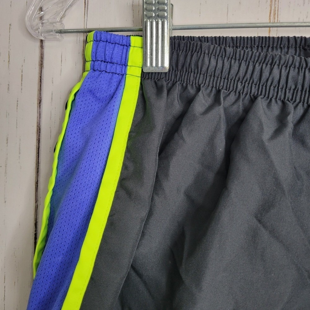 Nike Dri-Fit Running Shorts XS Black Neon Yellow Purple Tempo Athletic Sporty - Picture 2 of 9